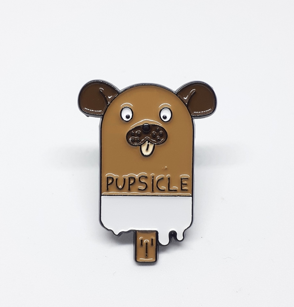 Pupsicle enamel pin